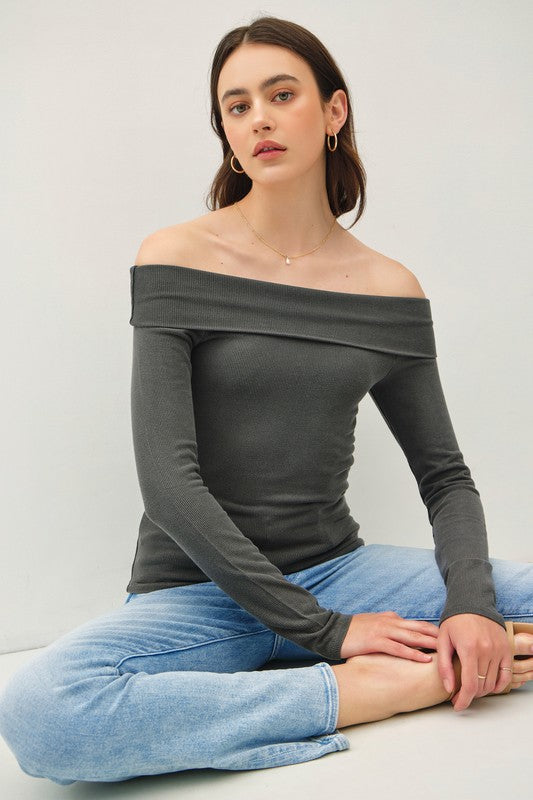 Krista Off The Shoulder Long Sleeve Top