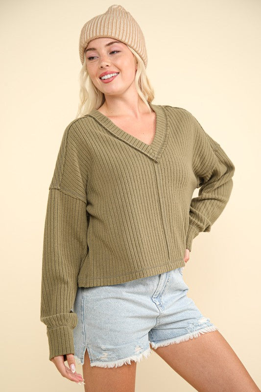 Courtney Soft and Comfy Casual V-Neck Top