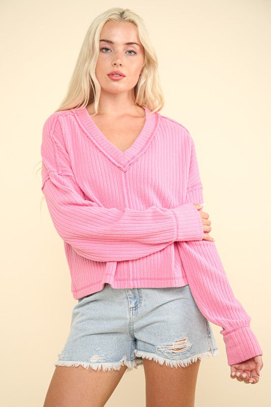 Courtney Soft and Comfy Casual V-Neck Top