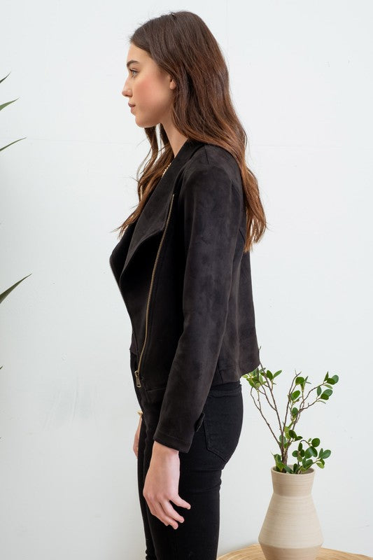 Rozz Faux Suede Moto Jacket