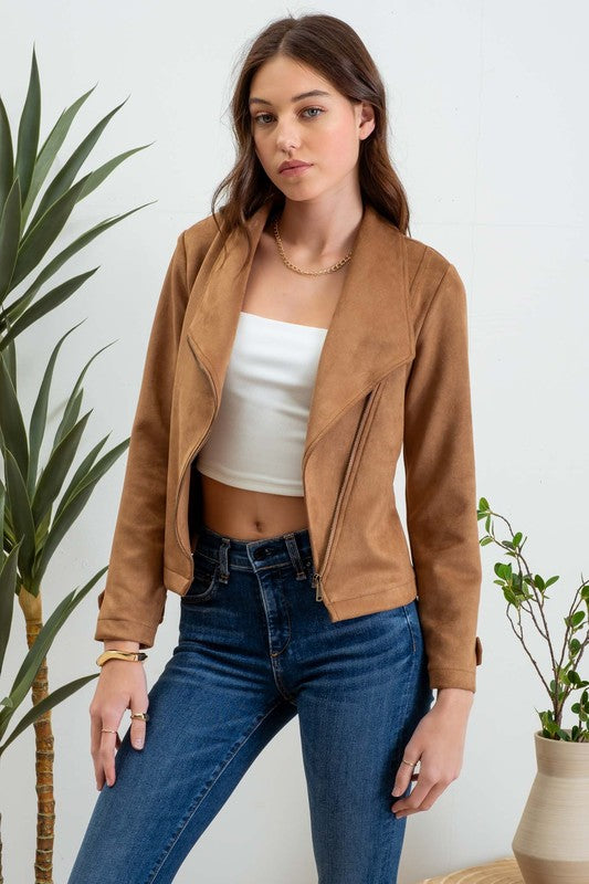 Rozz Faux Suede Moto Jacket