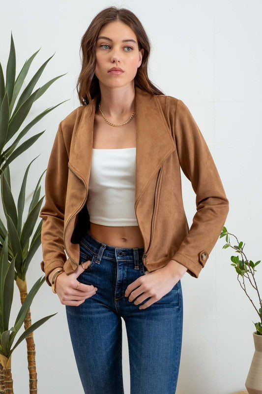 Rozz Faux Suede Moto Jacket