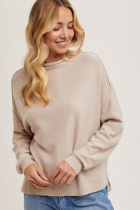 Kaesen Oversized Slouchy Neck Sweater: Oatmeal