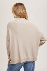 Kaesen Oversized Slouchy Neck Sweater: Oatmeal