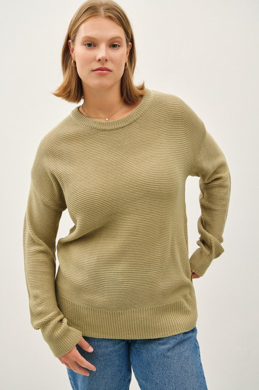 Janelle Plus Size Basic Boyfriend Fit Sweater