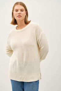 Janelle Plus Size Basic Boyfriend Fit Sweater