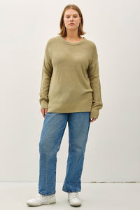 Janelle Plus Size Basic Boyfriend Fit Sweater