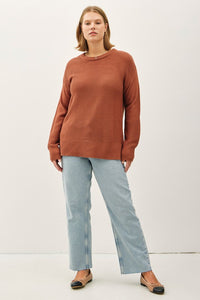 Janelle Plus Size Basic Boyfriend Fit Sweater