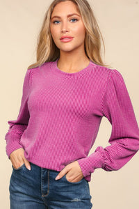 Essential Texture Long Sleeve Blouse