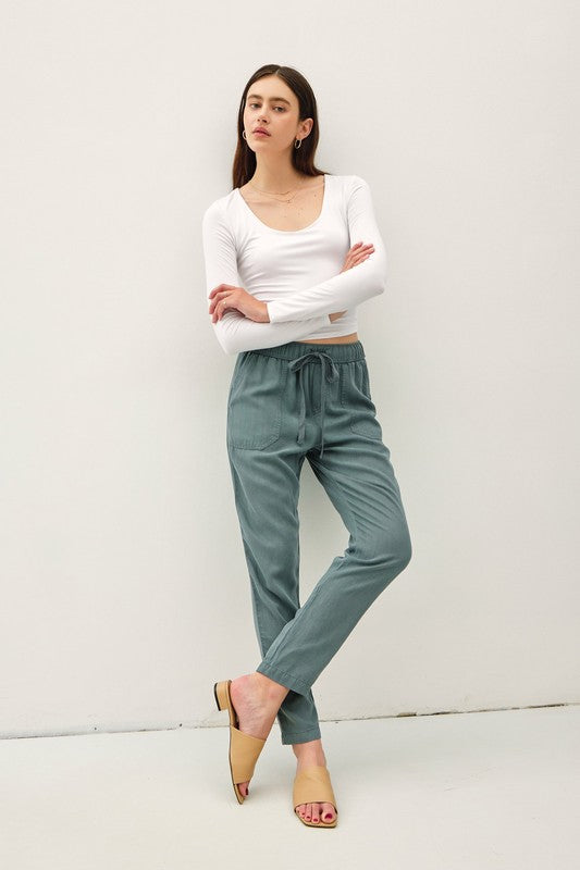 Sienna Soft Tencel Jogger Pants – Lightweight, Relaxed Fit Tapered Pants for Women