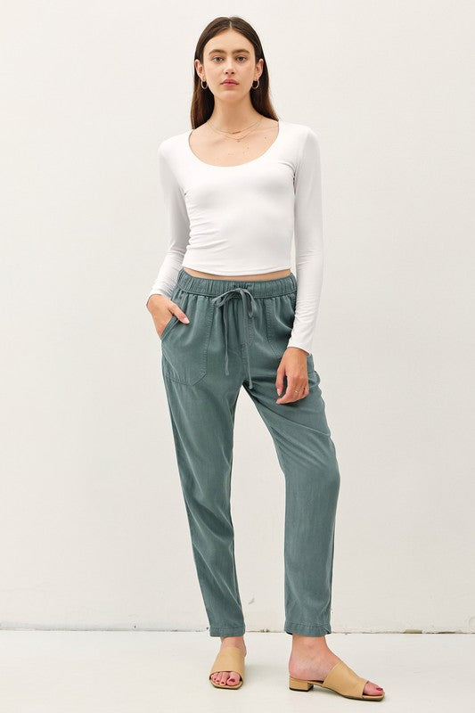 Sienna Soft Tencel Jogger Pants – Lightweight, Relaxed Fit Tapered Pants for Women