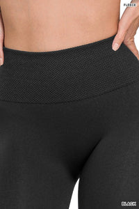 The Willowbrook Fleece-Lined High Waist Leggings – Seamless Diamond Band Fit (S/M–L/XL)