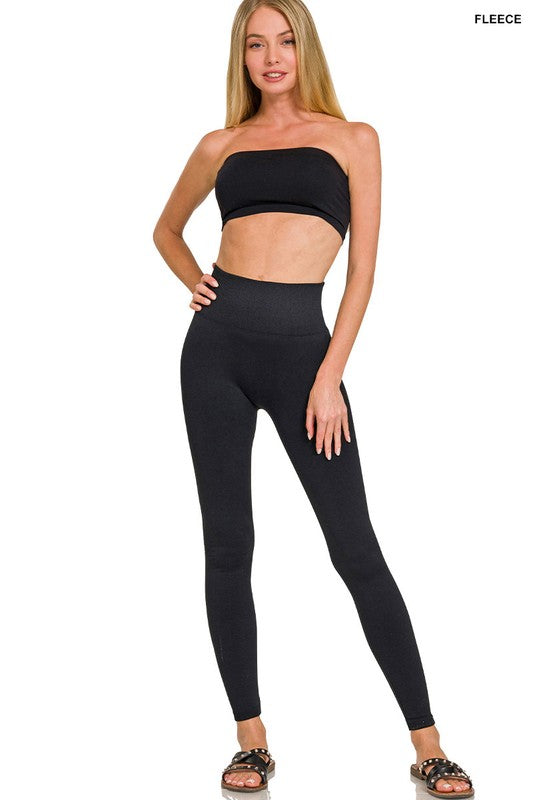 The Willowbrook Fleece-Lined High Waist Leggings – Seamless Diamond Band Fit (S/M–L/XL)