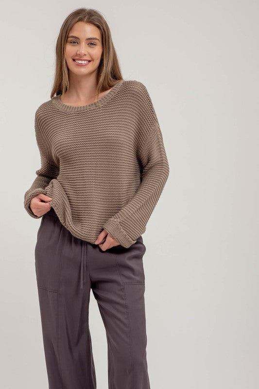 Alaina Chunky Knit Sweater: Olive