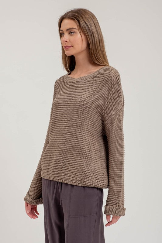 Alaina Chunky Knit Sweater: Olive