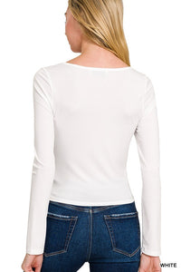 Basic Double Layer Long Sleeve Top