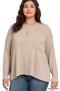 Grace Plus Size Jacquard Light Weight Sweater Top