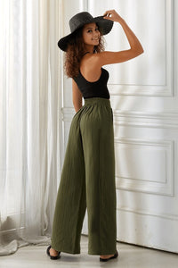 The Marlowe Cotton Wide Leg Pants – Olive Grove