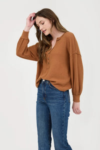 Lily Soft and Cozy Casual Henley Top