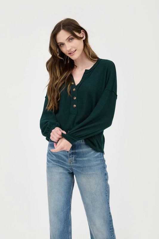 Lily Soft and Cozy Casual Henley Top