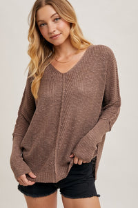 The Laramie Sheer V-Neck Knit Sweater – Lightweight Layering Pullover, Loose Fit Women’s Knitwear