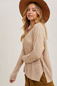The Laramie Sheer V-Neck Knit Sweater – Lightweight Layering Pullover, Loose Fit Women’s Knitwear