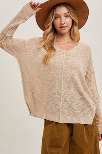 The Laramie Sheer V-Neck Knit Sweater – Lightweight Layering Pullover, Loose Fit Women’s Knitwear