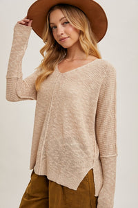 The Laramie Sheer V-Neck Knit Sweater – Lightweight Layering Pullover, Loose Fit Women’s Knitwear