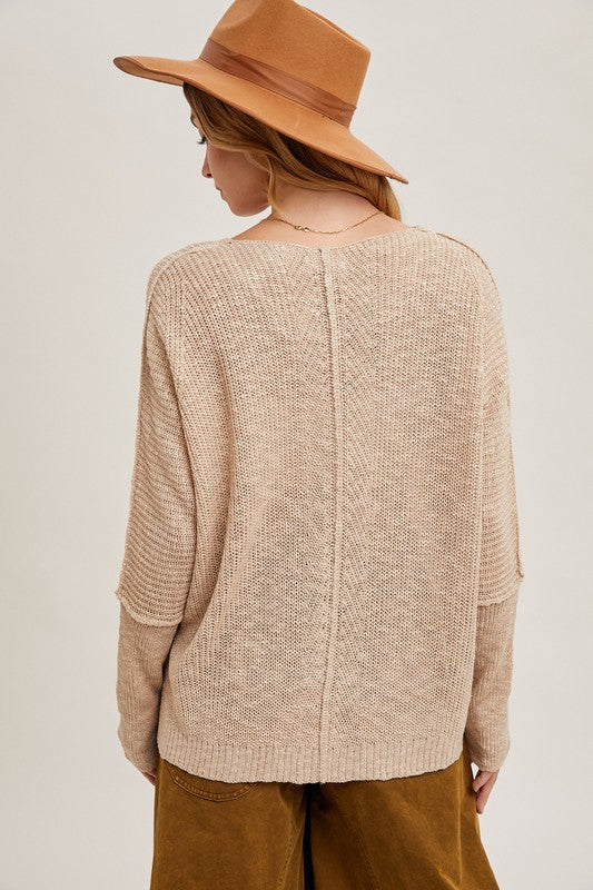 The Laramie Sheer V-Neck Knit Sweater – Lightweight Layering Pullover, Loose Fit Women’s Knitwear