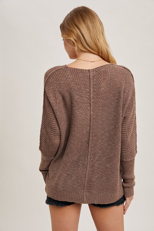 The Laramie Sheer V-Neck Knit Sweater – Lightweight Layering Pullover, Loose Fit Women’s Knitwear