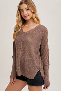 The Laramie Sheer V-Neck Knit Sweater – Lightweight Layering Pullover, Loose Fit Women’s Knitwear