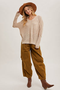 The Laramie Sheer V-Neck Knit Sweater – Lightweight Layering Pullover, Loose Fit Women’s Knitwear