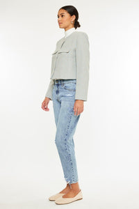 KanCan High Rise Rigid Denim Mom Jeans: Light Wash