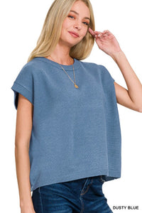 The Clara Knit Cap Sleeve Sweater – Dusty Blue, Teal Navy, Dark Olive & Brown