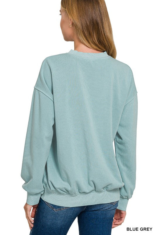 Camryn Soft Fleece Vintage Wash Crew Sweatshirt