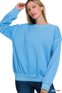 Camryn Soft Fleece Vintage Wash Crew Sweatshirt