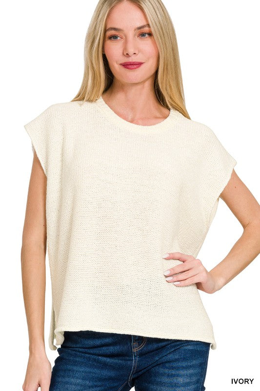 Arden Oversized Knit Sweater Vest – Lightweight Layering Top