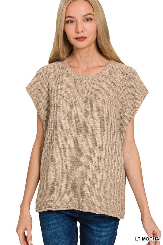 Arden Oversized Knit Sweater Vest – Lightweight Layering Top
