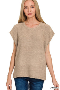 Arden Oversized Knit Sweater Vest – Lightweight Layering Top