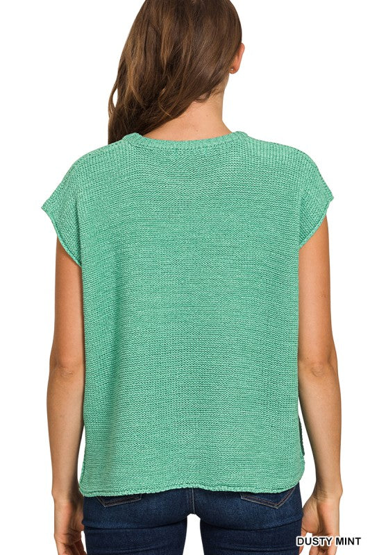 Arden Oversized Knit Sweater Vest – Lightweight Layering Top