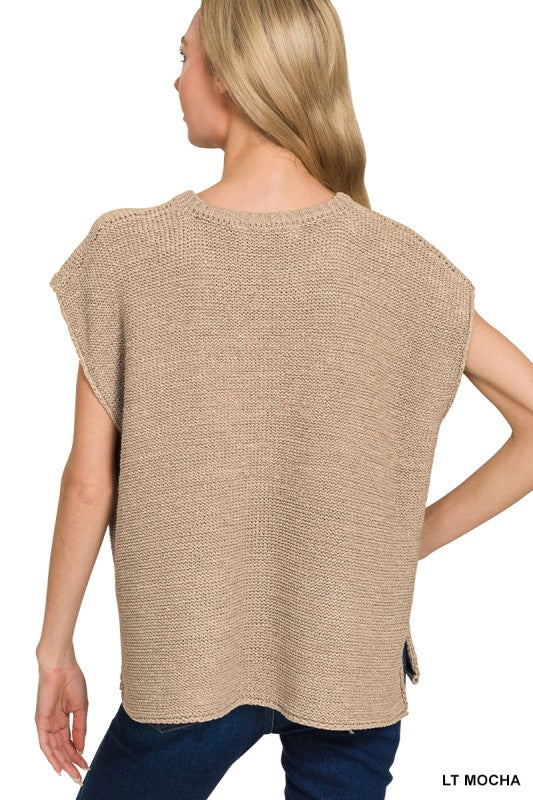 Arden Oversized Knit Sweater Vest – Lightweight Layering Top