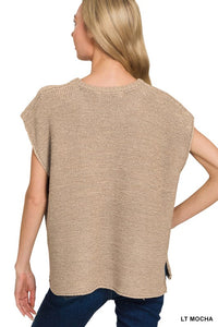 Arden Oversized Knit Sweater Vest – Lightweight Layering Top