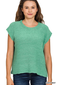 Arden Oversized Knit Sweater Vest – Lightweight Layering Top