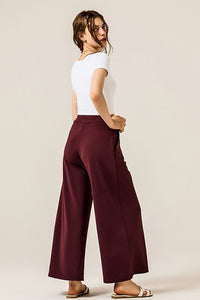 Monroe Wide Leg High Waisted Pants – Stretchy Dressy Lounge Trousers with Pockets