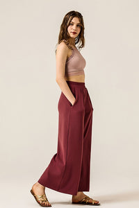 Monroe Wide Leg High Waisted Pants – Stretchy Dressy Lounge Trousers with Pockets
