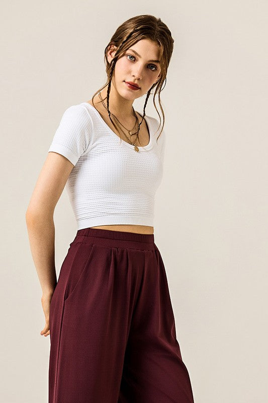 Monroe Wide Leg High Waisted Pants – Stretchy Dressy Lounge Trousers with Pockets