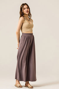 Monroe Wide Leg High Waisted Pants – Stretchy Dressy Lounge Trousers with Pockets