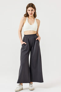 Monroe Wide Leg High Waisted Pants – Stretchy Dressy Lounge Trousers with Pockets