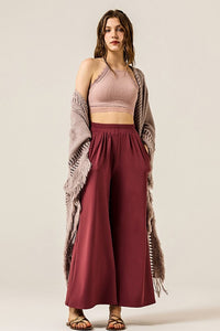 Monroe Wide Leg High Waisted Pants – Stretchy Dressy Lounge Trousers with Pockets