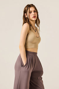 Monroe Wide Leg High Waisted Pants – Stretchy Dressy Lounge Trousers with Pockets